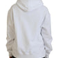 White Logo Patch Cotton Hoodie Sweatshirt Sweater