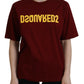 Maroon Logo Cotton Crewneck Short Sleeve Tee T-shirt