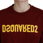 Maroon Logo Cotton Crewneck Short Sleeve Tee T-shirt