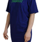Blue Logo Cotton Crewneck Short Sleeve Tee T-shirt