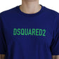 Blue Logo Cotton Crewneck Short Sleeve Tee T-shirt