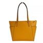 Charlotte Cider Large Leather Top Zip Tote Bag Purse