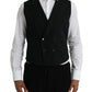 Black Wool Waistcoat Dress Formal Vest
