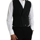 Black Wool Waistcoat Dress Formal Vest
