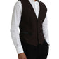 Brown Wool Waistcoat Dress Formal Vest