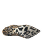 Gold Leopard Sequins Heels Boots Shoes