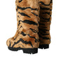 Brown Tiger Fur Leather Mid Calf Boots Shoes