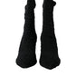 Black Suede Leather Ankle Heels Boots Shoes