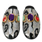 Gray Jacquard Crystal Mule Flat Sandals Shoes