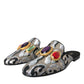 Gray Jacquard Crystal Mule Flat Sandals Shoes