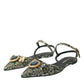 Multicolor Jacquard Crystal Slingback Sandals Shoes