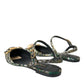 Multicolor Jacquard Crystal Slingback Sandals Shoes
