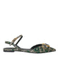 Multicolor Jacquard Crystal Slingback Sandals Shoes