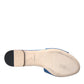 Cobalt Blue Leather Cut Out Logo Sandals Shoes