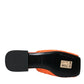 Orange Sequin Logo Slides Sandals Shoes