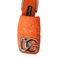 Orange Sequin Logo Slides Sandals Shoes