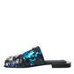Blue Sequin Logo Slides Sandals Shoes