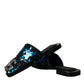 Blue Sequin Logo Slides Sandals Shoes