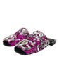 Fuchsia Sequin Logo Slides Sandals Shoes