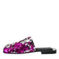 Fuchsia Sequin Logo Slides Sandals Shoes