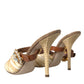 Multicolor Crystal Slides Heels Sandals Shoes