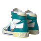 Multicolor Colorblock Leather High Top Sneakers Shoes