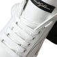 White Black Portofino Low Top Leather Sneakers Shoes