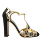 Black Suede Gold Embellished Heels Pump Shoes