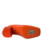 Orange Patent Leather Logo Heels Pumps Shoes