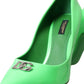 Neon Green Patent Leather Logo Pumps Shoes