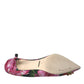 Multicolor Floral Brocade Crystal Heels Pumps Shoes