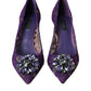 Purple Taormina Lace Crystal Heel Pumps Shoes