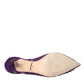 Purple Taormina Lace Crystal Heel Pumps Shoes