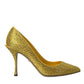 Yellow Strass Crystal Heels Pumps Shoes