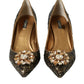 Gold Sequin Crystals Bellucci Heels Pumps Shoes