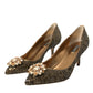 Gold Sequin Crystals Bellucci Heels Pumps Shoes