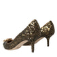 Gold Sequin Crystals Bellucci Heels Pumps Shoes