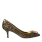 Gold Sequin Crystals Bellucci Heels Pumps Shoes