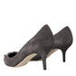 Gray Amore Suede Bellucci Heels Pumps Shoes