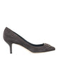 Gray Amore Suede Bellucci Heels Pumps Shoes