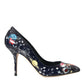 Blue Space Robot Leather Heels Pumps Shoes