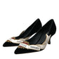 Black Suede Leather Amari Heels Pumps Shoes