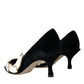 Black Suede Leather Amari Heels Pumps Shoes