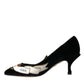 Black Suede Leather Amari Heels Pumps Shoes