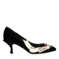 Black Suede Leather Amari Heels Pumps Shoes