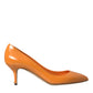 Orange Patent Leather Heels Pumps Shoes