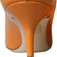 Orange Patent Leather Heels Pumps Shoes