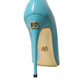 Blue Gold Leather Crystals Heels Pumps Shoes