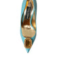 Blue Gold Leather Crystals Heels Pumps Shoes