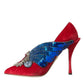 Red Velvet Sequin Crystal Heels Pumps Shoes